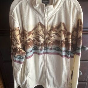 Bit & Bridle Teddy Jacket – Scenic Cream & Brown Cozy Western Style